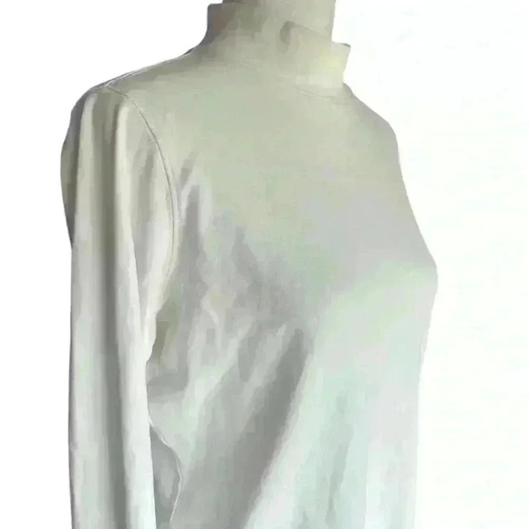 L.L.Bean Women’s Interlock Mock Turtleneck Long Sleeve  White Size Medium - Picture 4 of 5